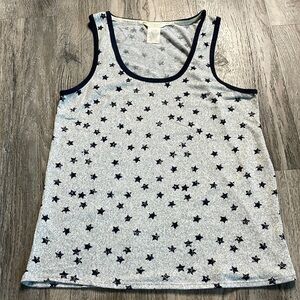 Lucky Brand Grey and Navy Stars Tank, size small
